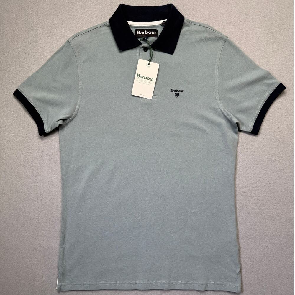 Barbour Men's Lynmouth Short Sleeve Polo Shirt Lead Small $95